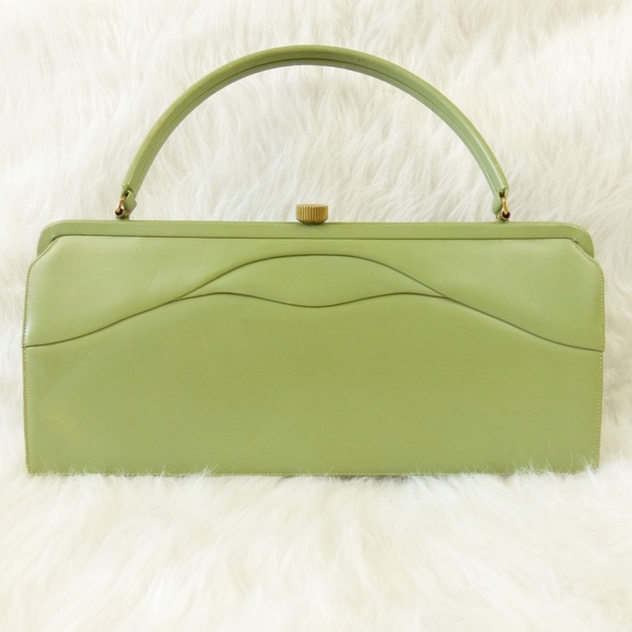 Vintage Handbags - Vintage 60s Pistachio Green Handbag